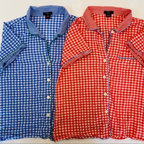 J. Crew Other - EUC J.Crew Nursing PJ Tops - Gingham - Med.